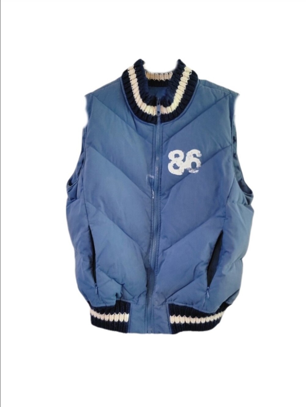 VTG Y2k Womens Victorias Secret Vest True Pink Love Puffer Down Jacket Blue M/L